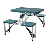 Set Tavolo da Campeggio con 4 Sedie in Alluminio Leggero VerdeArredo da esterno comodo