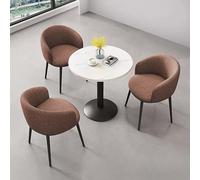 Set tavolo da conferenza rotondo con sedie - Mobili da ufficio per reception, tavolino da caffè e sedia Combo per 3 soluzioni ideali per sale riunioni e negoziazioni (colore: Cotone-13)