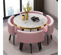Set tavolo da conferenza rotondo, moderno tavolo da pranzo con sedie, 72 x 75 cm, elegante mobile da cucina per casa e ufficio, design semplice, salvaspazio