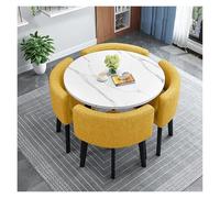 Set tavolo da cucina rotondo con 4 sedie, design moderno per sala da pranzo o ufficio domestico, perfetto per aree di ricevimento