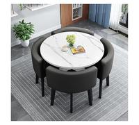 Set tavolo da cucina rotondo con 4 sedie, design moderno per sala da pranzo o ufficio domestico, perfetto per aree di ricevimento