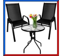 Set Tavolo da Giardino con 2 Sedie per Esterno Balcone Terrazzo Arredamento