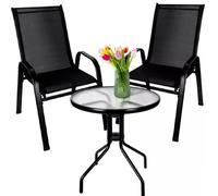 Set Tavolo da Giardino e 2 Sedie per Esterno Balcone Terrazzo Arredamento