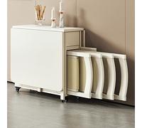 Set tavolo da pranzo allungabile con 4 sedie, in legno massello, design a foglie cadenti, salvaspazio, tavolo pieghevole compatto per sala da pranzo e cucina