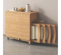 Set tavolo da pranzo allungabile con cassetto portaoggetti e sedie, design salvaspazio per un facile montaggio in sala da pranzo, cucina, soggiorno, ideale per riunioni di famiglia