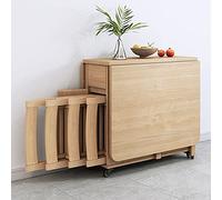 Set tavolo da pranzo allungabile in legno pieghevole con 4 sedie, design a foglia cadente, per cucina e sala da pranzo