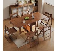 Set tavolo da pranzo compatto pieghevole con sedie per piccoli spazi, allungabile rettangolare scrivania da cucina su ruote 1,2 m mobili salvaspazio per sala da pranzo
