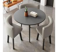 Set tavolo da pranzo compatto, set tavolo da pranzo rotondo con 3 sedie, combinazione tavolo da ricevimento compatto e sedia per ufficio, sala riunioni, mobili da pranzo per piccoli spazi, d