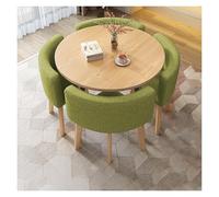 Set tavolo da pranzo con 4 sedie, design moderno rotondo, impermeabile e antimacchia, per piccoli spazi, ideale per balcone o soggiorno