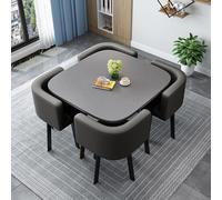 Set tavolo da pranzo con 4 sedie, moderno tavolo da conferenza in legno e sedia, combinazione per soggiorno e sala da pranzo, perfetto per spazi di ricevimento
