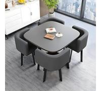 Set tavolo da pranzo con 4 sedie, tavolo da cucina quadrato compatto e sedie per mobili moderni per ricevimenti e sale riunioni