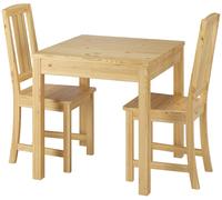 Set tavolo da pranzo con zampe levigate 2 sedie in Pino massello 90.70-50A-Set22