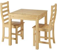 Set tavolo da pranzo con zampe levigate e 2 sedie Pino massello 90.70-50A-Set21