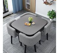 Set tavolo da pranzo da ufficio marrone - 1 tavolo e 4 sedie per affari, hall dell'hotel, balcone di casa, area ricreativa, corridoio del centro commerciale, camera da letto, studio - elegante e