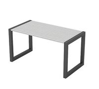 Set tavolo da pranzo e panca per 4 persone, 130 cm, pieghevole, con struttura in metallo, facile da montare, resistente alle intemperie, per giardino, prato, parco