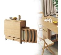 Set tavolo da pranzo estensibile, tavolo da pranzo regolabile con ribalta e 4 sedie, set tavolo da cucina in legno massello(White)