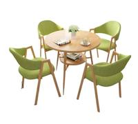 Set tavolo da pranzo in legno massello, tavolo rotondo da caffè e reception per ufficio, perfetto per piccoli spazi, sala da pranzo e negoziazione e mobili eleganti