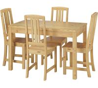 Set tavolo da pranzo lungo in Pino massello e con 4 sedie 90.70-51A-Set22