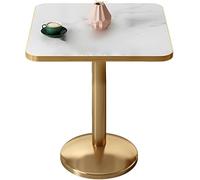 Set tavolo da pranzo - moderno tavolo quadrato bianco con base a piedistallo in metallo dorato e sedie imbottite per soggiorno e sala da pranzo