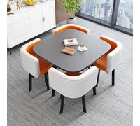 Set tavolo da pranzo per 4 persone, tavolo da cucina rotondo e quadrato salvaspazio con sedie, perfetto per piccoli spazi e spazi ristretti, design compatto ideale per sale da pranzo