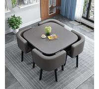 Set tavolo da pranzo per 4 persone, tavolo da cucina rotondo e quadrato salvaspazio con sedie, perfetto per piccoli spazi e spazi ristretti, design compatto ideale per sale da pranzo