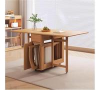 Set tavolo da pranzo pieghevole allungabile con cassetto portaoggetti e sedie, design a foglia cadente salvaspazio per cucina e sala da pranzo