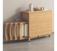 Set tavolo da pranzo pieghevole allungabile - Tavolo da cucina mobile con cassetto portaoggetti e 4 sedie, design salvaspazio a foglia per soggiorno e ristorante