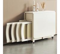 Set tavolo da pranzo pieghevole allungabile - Tavolo da cucina mobile con cassetto portaoggetti e 4 sedie, design salvaspazio a foglia per soggiorno e ristorante