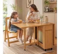 Set Tavolo da Pranzo Pieghevole con 4 Sedie, Tavolo Allungabile