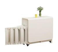 Set tavolo da pranzo pieghevole con cassetto portaoggetti, tavolo mobile multifunzione con 4 sedie, design a foglia cadente da 1,4 m, salvaspazio, estensibile, facile da spostare, con 4 ruote