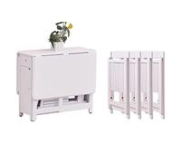 Set tavolo da pranzo pieghevole con ruote e cassetto, include sedie, design a isola per risparmiare spazio