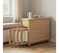Set tavolo da pranzo pieghevole estensibile con 4 sedie, elegante legno, salvaspazio, ideale for cucina, soggiorno, ristorante - 1,4 m, tavoli e sedie da pranzo moderni