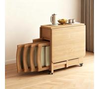 Set Tavolo Da Pranzo Pieghevole Estensibile Con 4 Sedie - Legno Massello, Design Salvaspazio, Cassetto Portaoggetti For Uso Domestico E Ristorante