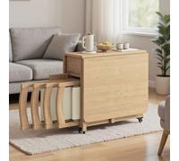 Set tavolo da pranzo pieghevole estensibile con ribalte - Tavolo in legno da 1,4 m con 4 sedie for cucina, sala da pranzo, soggiorno