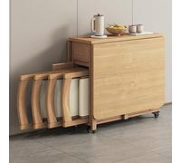Set tavolo da pranzo pieghevole in legno massiccio con alzata e 4 sedie, allungabile per cucina, sala da pranzo, soggiorno, ristorante