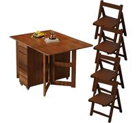Set tavolo da pranzo pieghevole salvaspazio con anta a ribalta e 4 sedie, ideale per cucina, sala da pranzo, soggiorno, ristorante, design compatto elegante e multifunzionale
