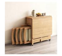 Set tavolo da pranzo pieghevole, scrivania da pranzo pieghevole facile da spostare, con 4 sedie, tavolo da cucina in stile rustico for ristorante, magazzino, casa, cucina