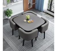 Set tavolo da pranzo quadrato con sedie, combinazione di tavolo da ricevimento e sedia in marmo per negoziazione ufficio