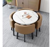 Set tavolo da pranzo quadrato con sedie, combinazione di tavolo da ricevimento e sedia in marmo per negoziazione ufficio