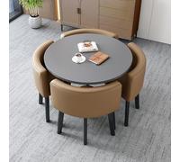 Set tavolo da pranzo quadrato con sedie, combinazione di tavolo da ricevimento e sedia in marmo per negoziazione ufficio