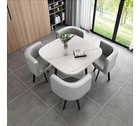 Set tavolo da pranzo quadrato con sedie, mobili moderni salvaspazio per salotto e soggiorno, ideale per trattative aziendali e combinazioni di pranzi