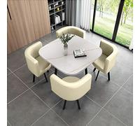 Set tavolo da pranzo quadrato con sedie, mobili moderni salvaspazio per trattative aziendali, include tavolo da pranzo e sedie combinate