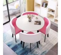 Set tavolo da pranzo rotondo con 4 sedie, mobili da cucina compatti per sala da pranzo e bar per la colazione, design elegante, 80 x 75 cm