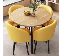Set tavolo da pranzo rotondo con 4 sedie - moderno tavolo da ufficio e cucina, elegante arredamento per sala da pranzo, soggiorno e spazi di negoziazione.