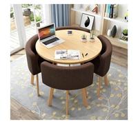 Set tavolo da pranzo rotondo con schienale morbido, design con angoli arrotondati, ideale per bar e cucina
