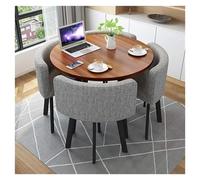 Set tavolo da pranzo rotondo con schienale morbido, design con angoli arrotondati, ideale per bar e cucina