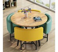 Set tavolo da pranzo rotondo con sedie, mobili salvaspazio per sala da pranzo, soggiorno, reception, conferenze, salone, adatto per varie stanze, 71,1 cm
