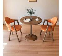 Set tavolo da pranzo rotondo con sedie per due, design moderno metà secolo con gambe in metallo, ideale per piccoli spazi, bar, saloni e aree ricreative