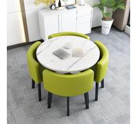 Set tavolo da pranzo rotondo e sedia, moderno tavolino multiuso combinato per soggiorno, balcone, ufficio, salotto, cucina, sala da pranzo Style9