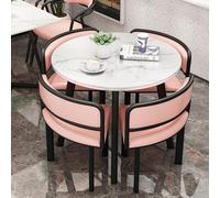 Set tavolo da pranzo rotondo e sedie per ufficio e casa, combinazione di tavolo da negoziato e sedie, tavolo per il tempo libero per caffè, cucina o reception